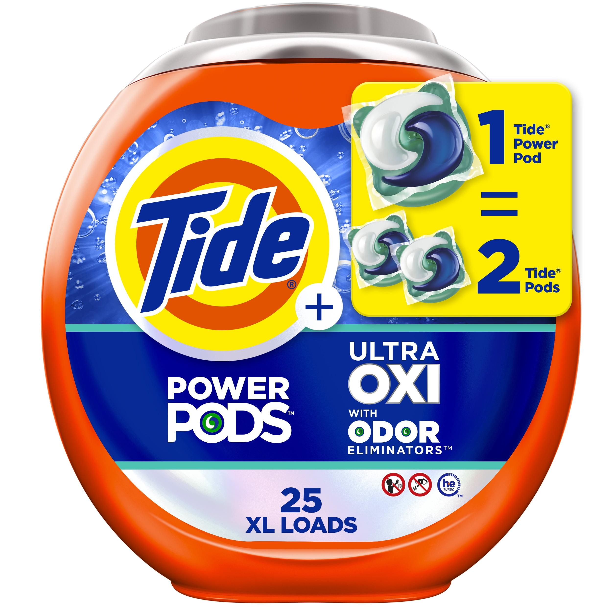 Tide Ultra Oxi Power Pods HE with Odor Eliminators for Visible and Invisible Dirt Laundry Detergent Soap Pacs - 40oz/25ct