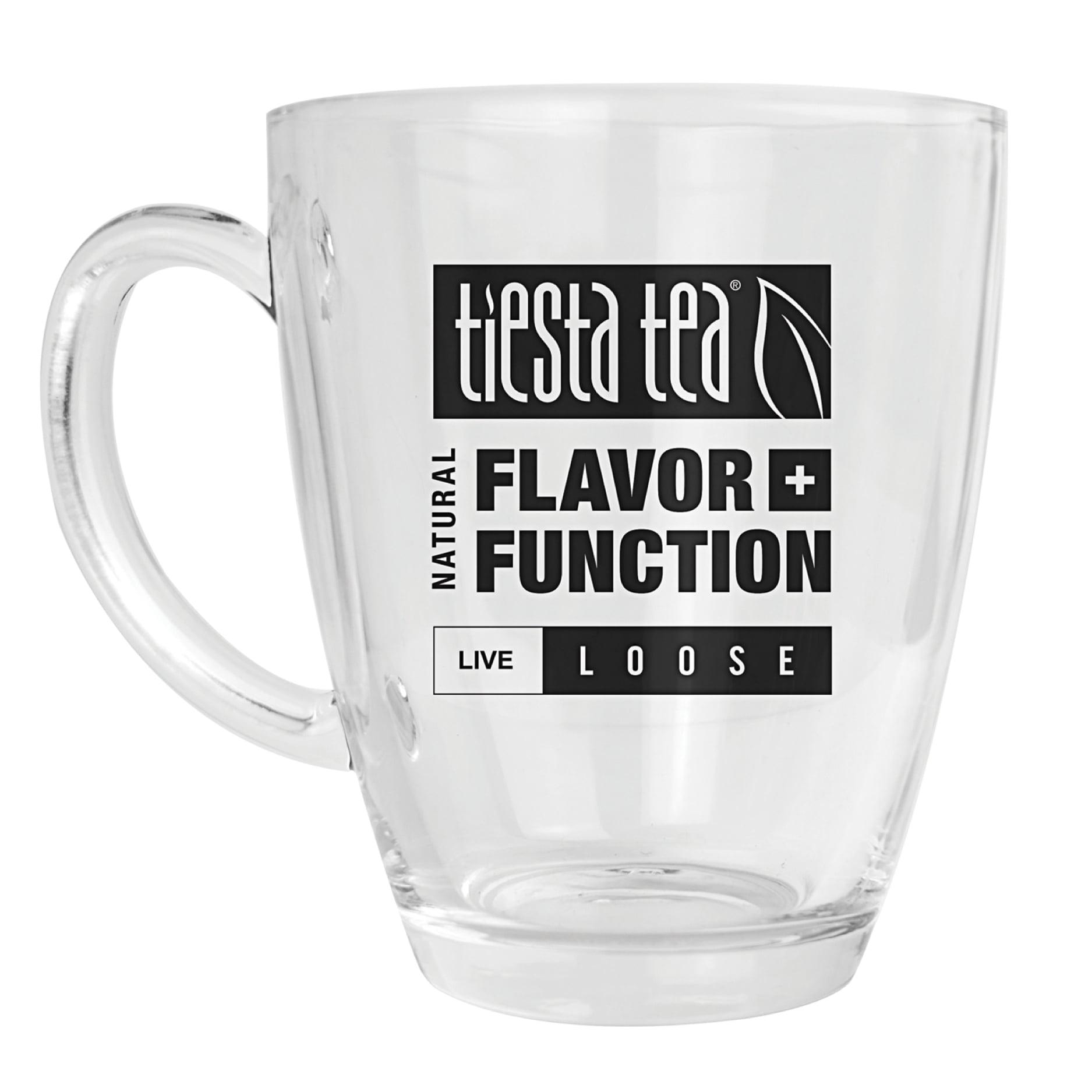 Tiesta Tea - Tea Mug with Handle, 12.5 Oz Clear Glass Tea Cup, Microwave & Dishwasher Safe, Ideal to Use with Any Tea Brewing Accessories, Suitable for Hot Tea, Iced Tea & Coffee