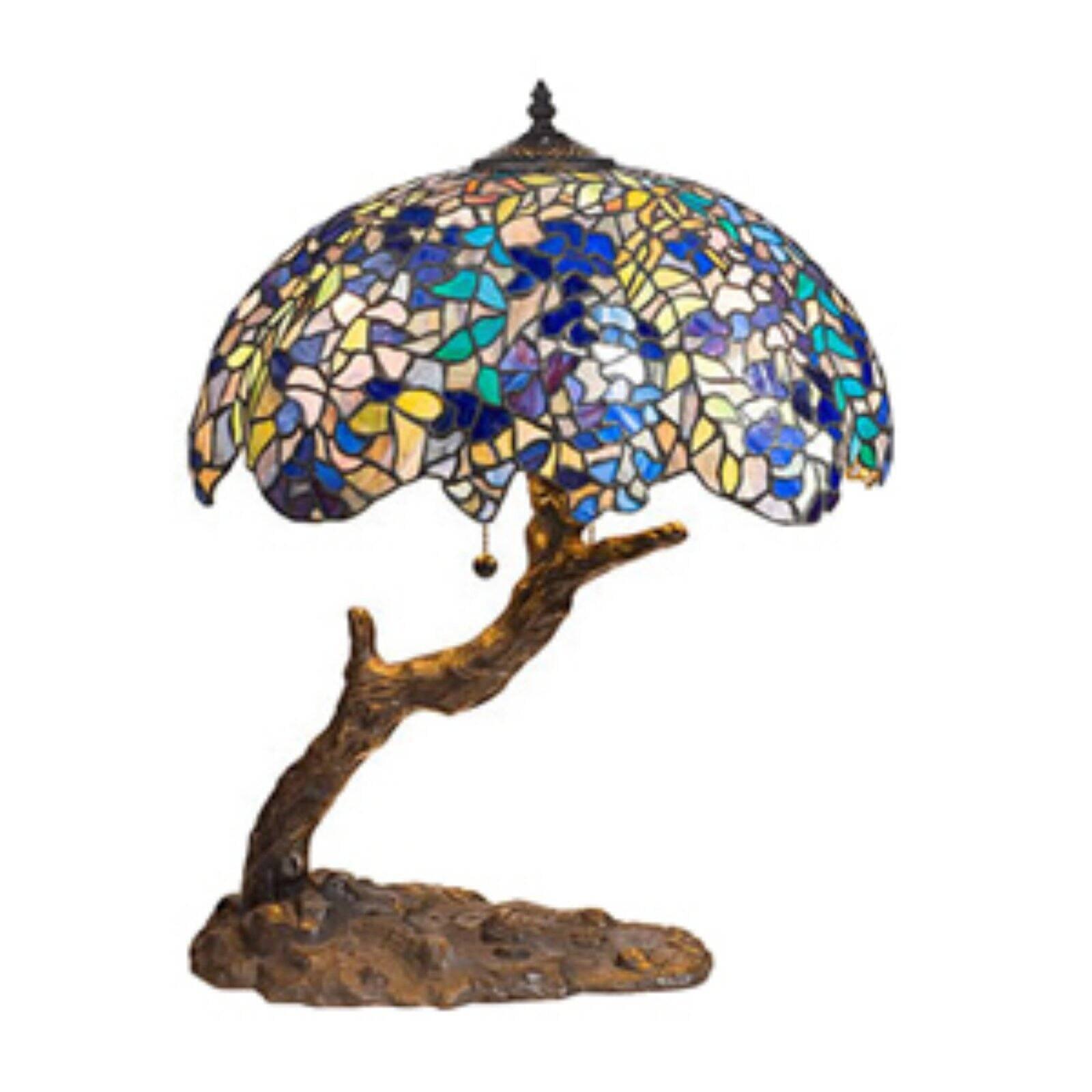 Spring Canopy Stained Glass Tree Trunk Table Lamp