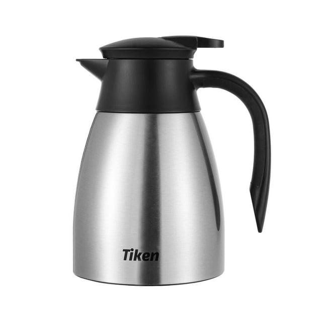 Stack man 34 Oz Thermal Coffee Carafe, Stainless Steel Insulated Vacuum Coffee Carafes For Keeping Hot, 1 Liter Beverage Dispenser (Silver)