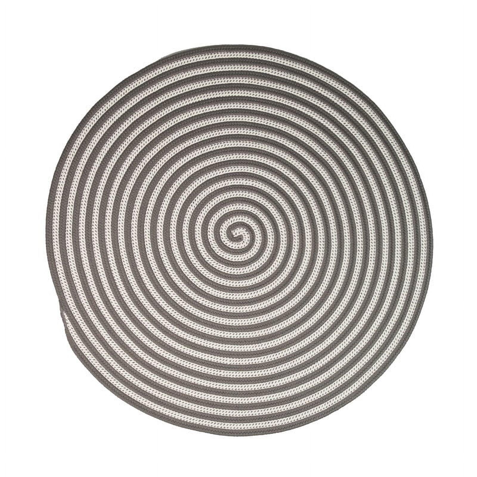 Gray and White Spiral Polypropylene Outdoor Patio Mat