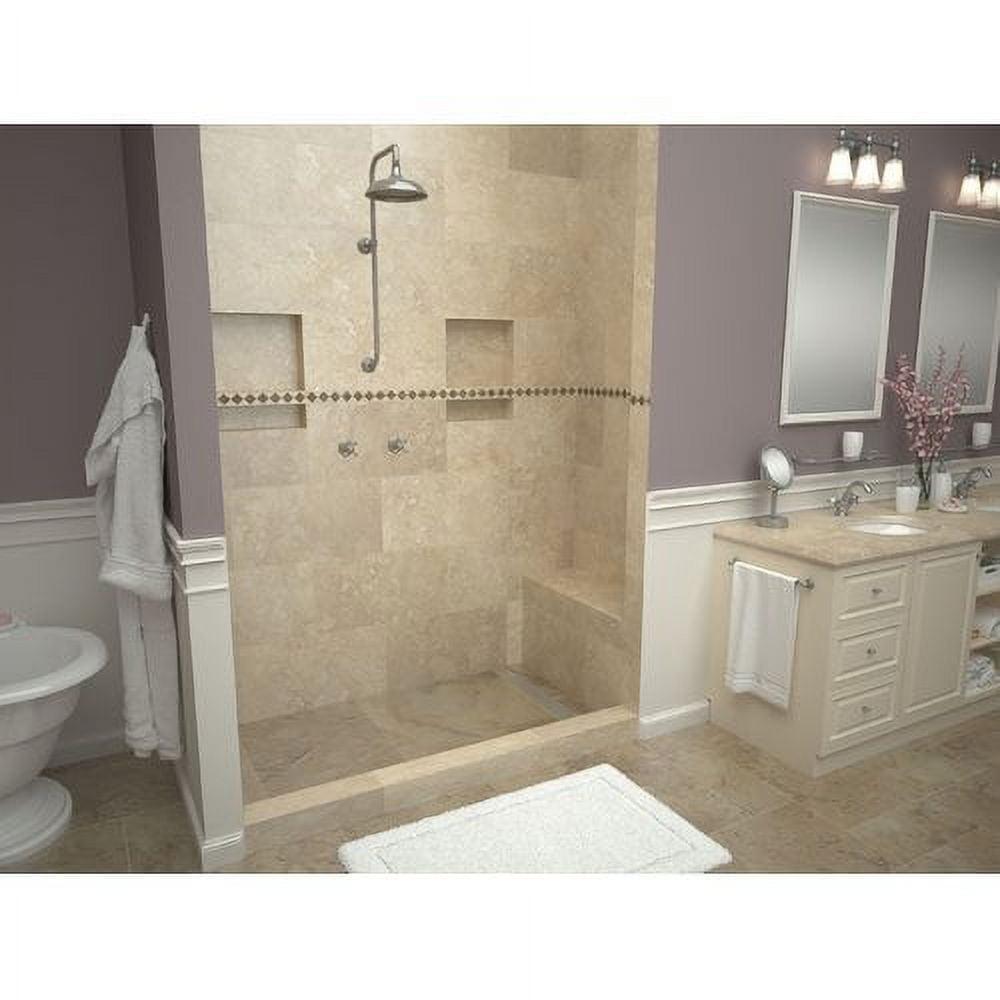 Tile Redi Rt4248r-Sq-Rb42-Kit Base'n Bench 42" X 60" Rectangular Shower Base - Chrome