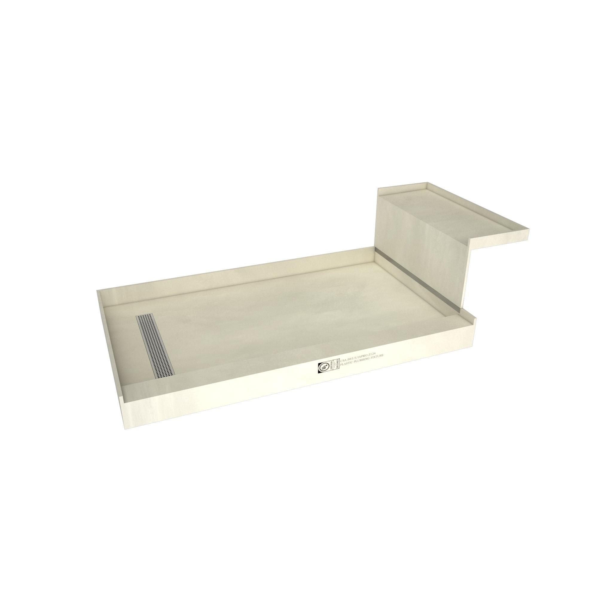 Tile Redi Rt4248r-Sq-Rb42-Kit Base'n Bench 42" X 60" Rectangular Shower Base - Chrome