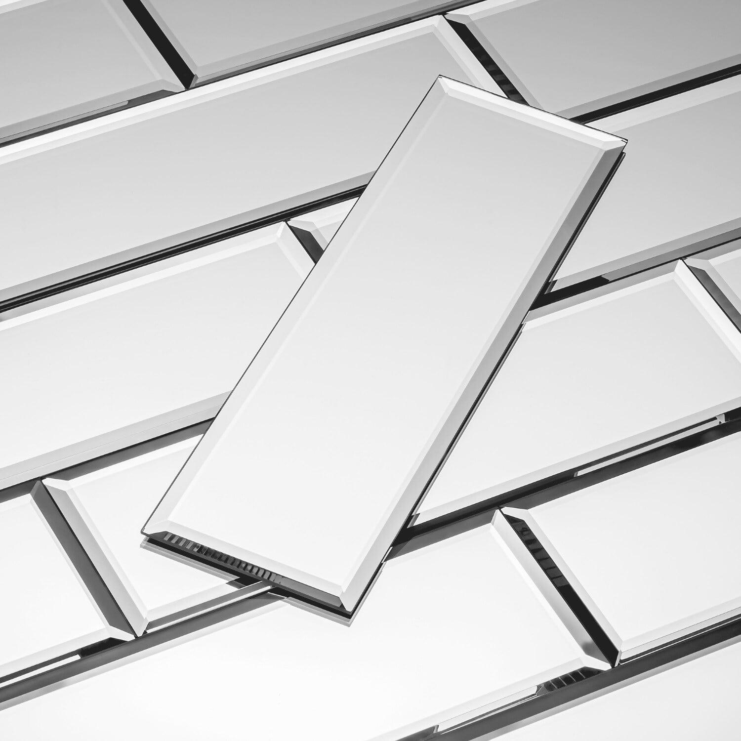 3" x 10" Beveled Glass Subway Tile
