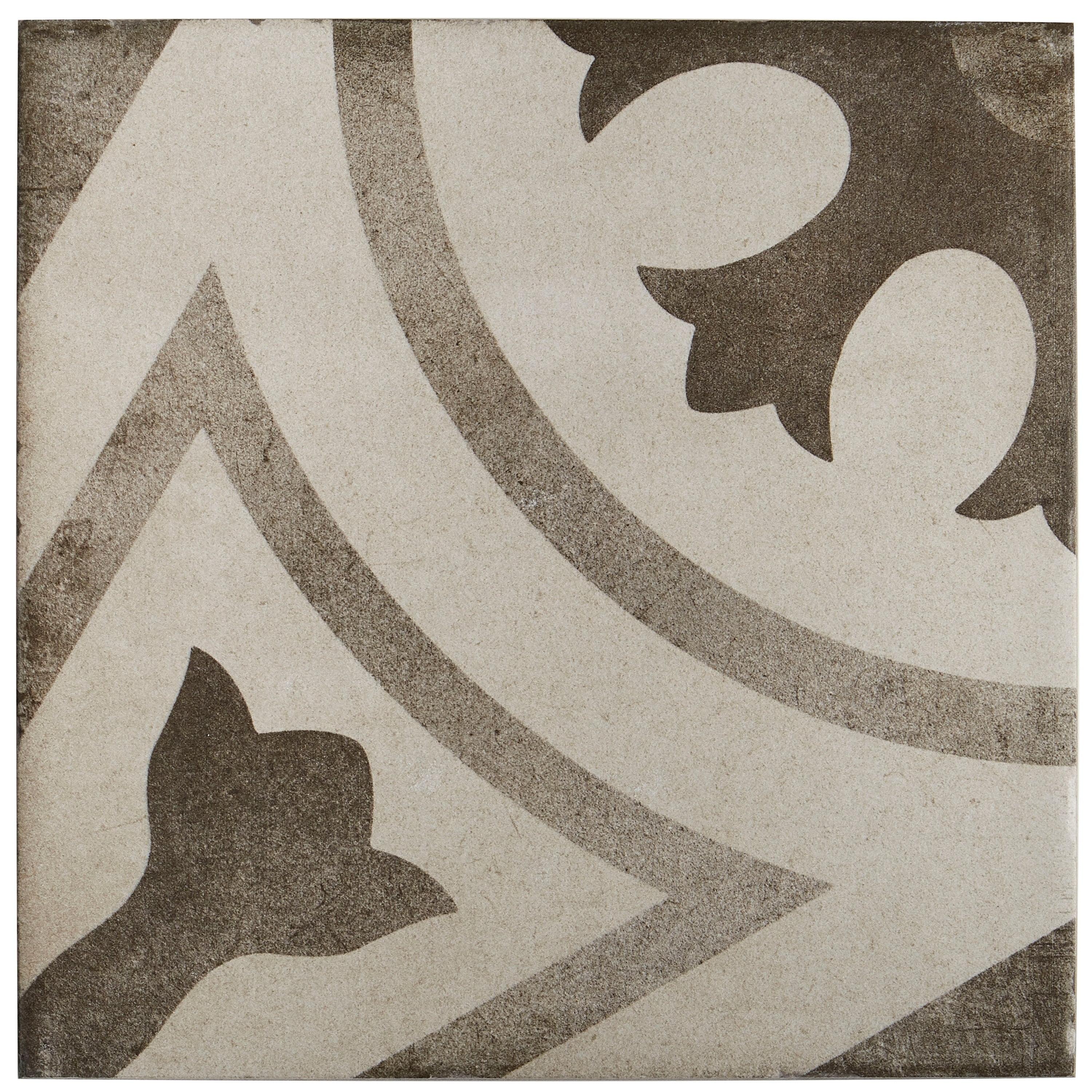 Tilish Porcelain Cement Look 8 x 8 inch Cool Blend Decorative Tile in Circolo cool blend