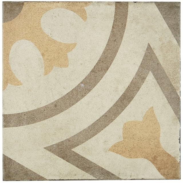 Tilish Porcelain Cement Look 8 x 8 inch Warm Blend Decorative Tile in Circolo warm blend