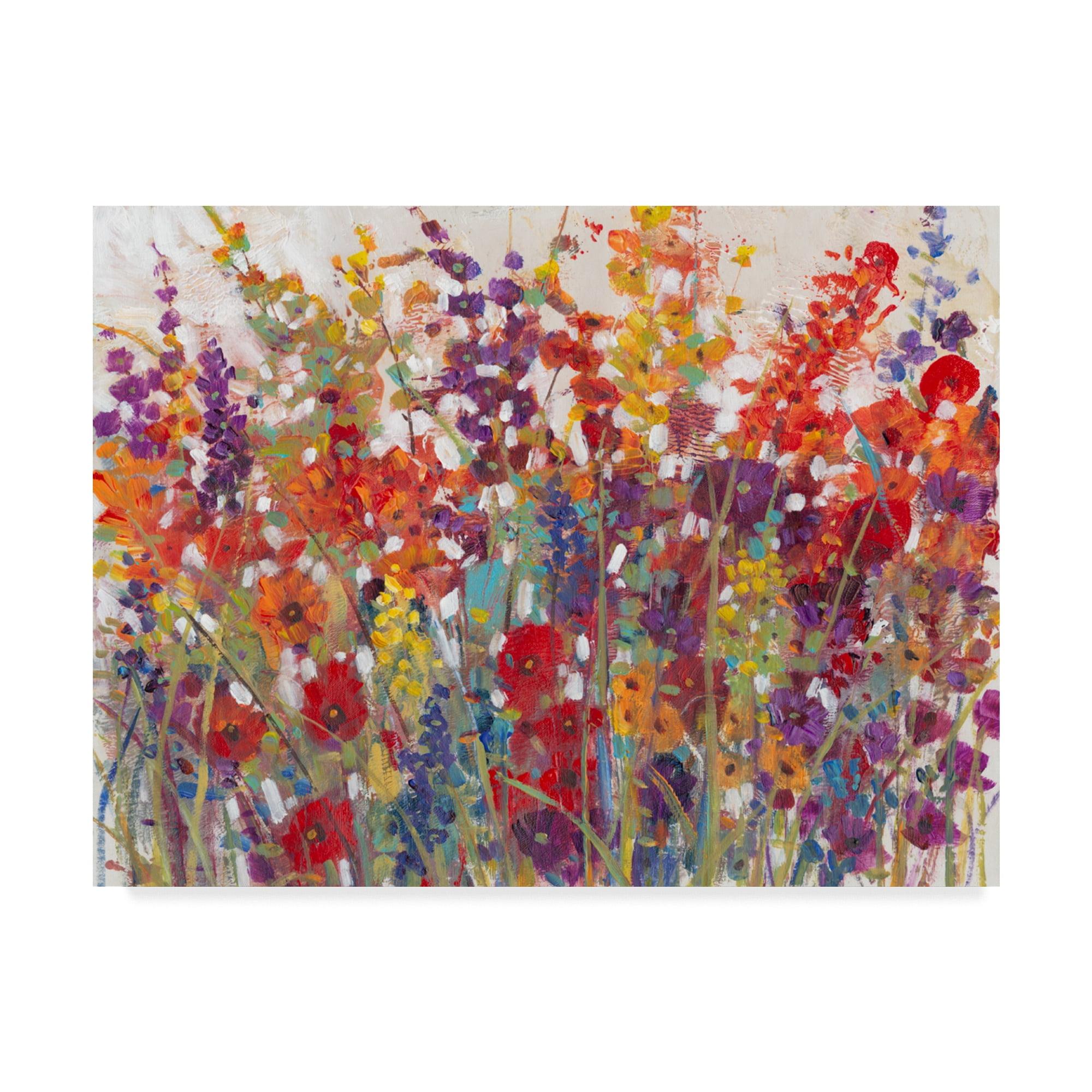 Vibrant Floral Garden Canvas Art in Multicolor - 18'' x 24''