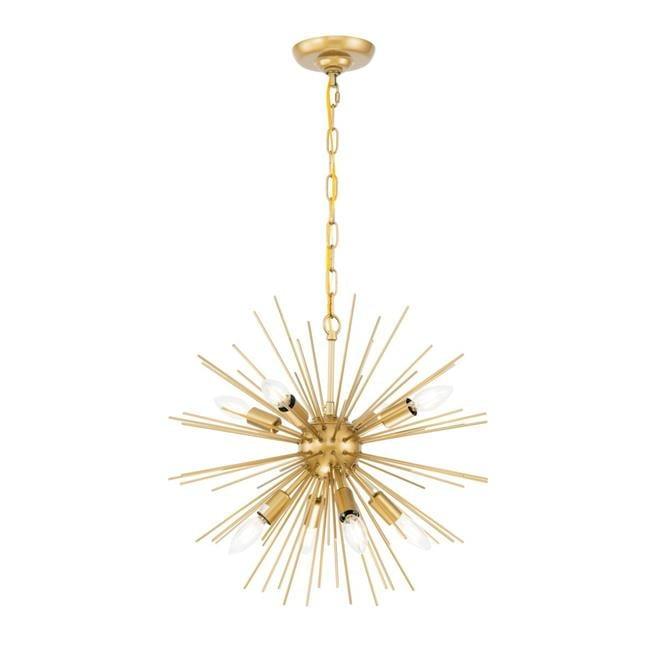 Timber 8-Light Brass and Gold Starburst Pendant