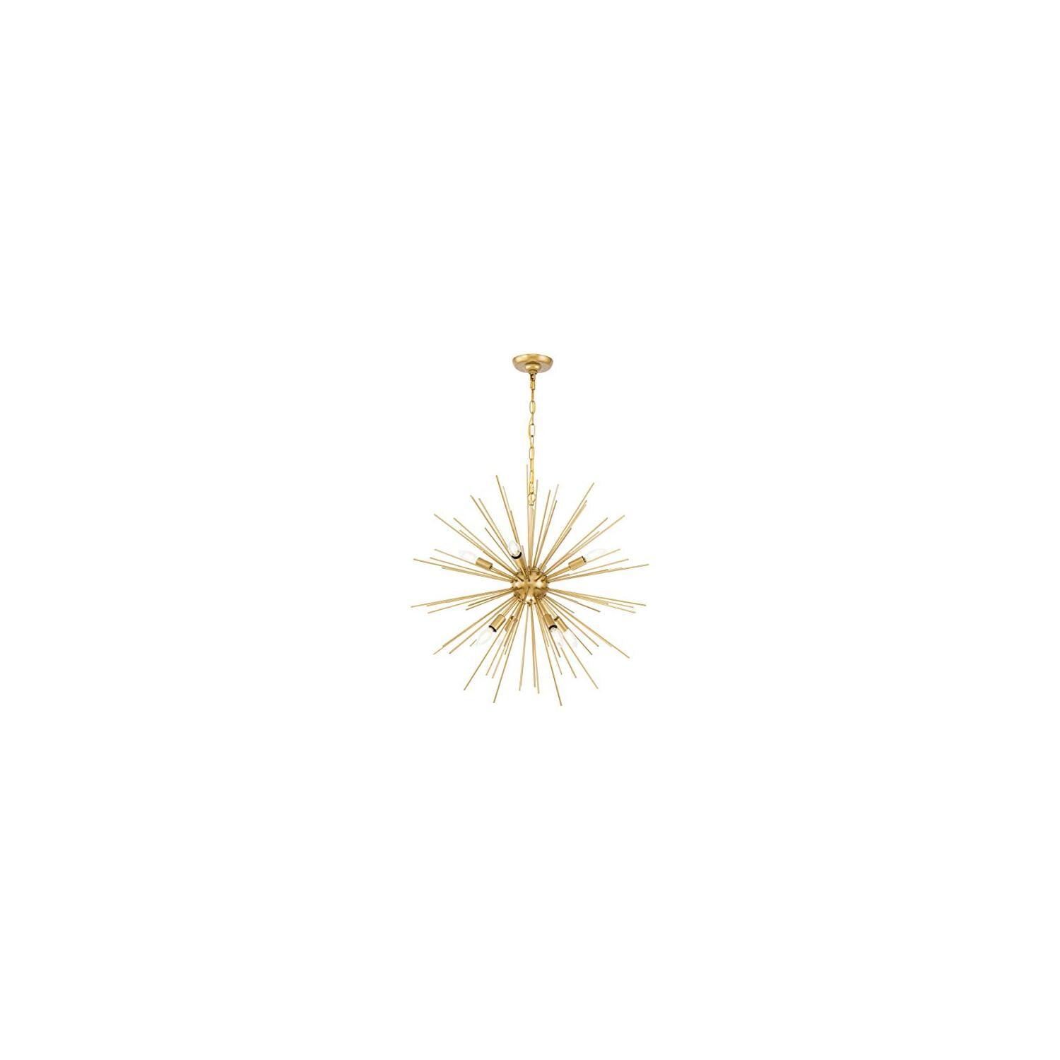 Timber 8-Light Brass and Gold Starburst Pendant