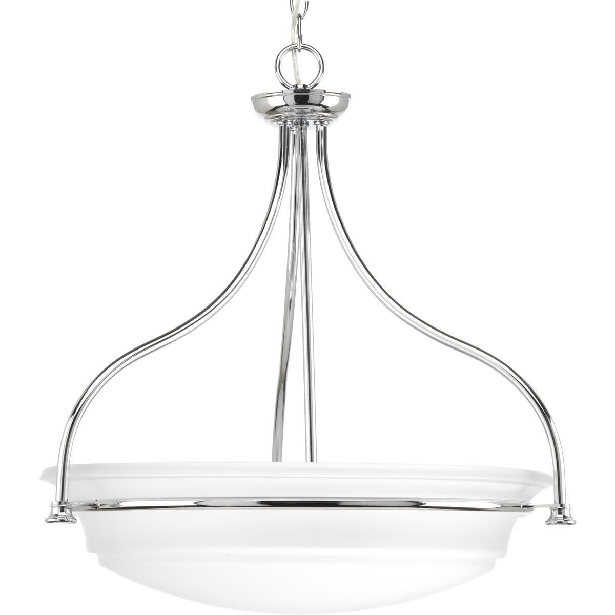 Tinsley Chrome Glass Inverted Pendant Light