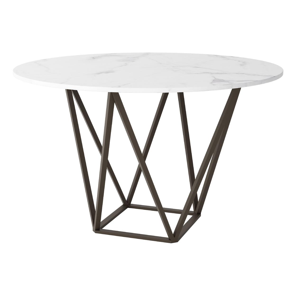 Contemporary Scandinavian 51'' Round Marble Dining Table