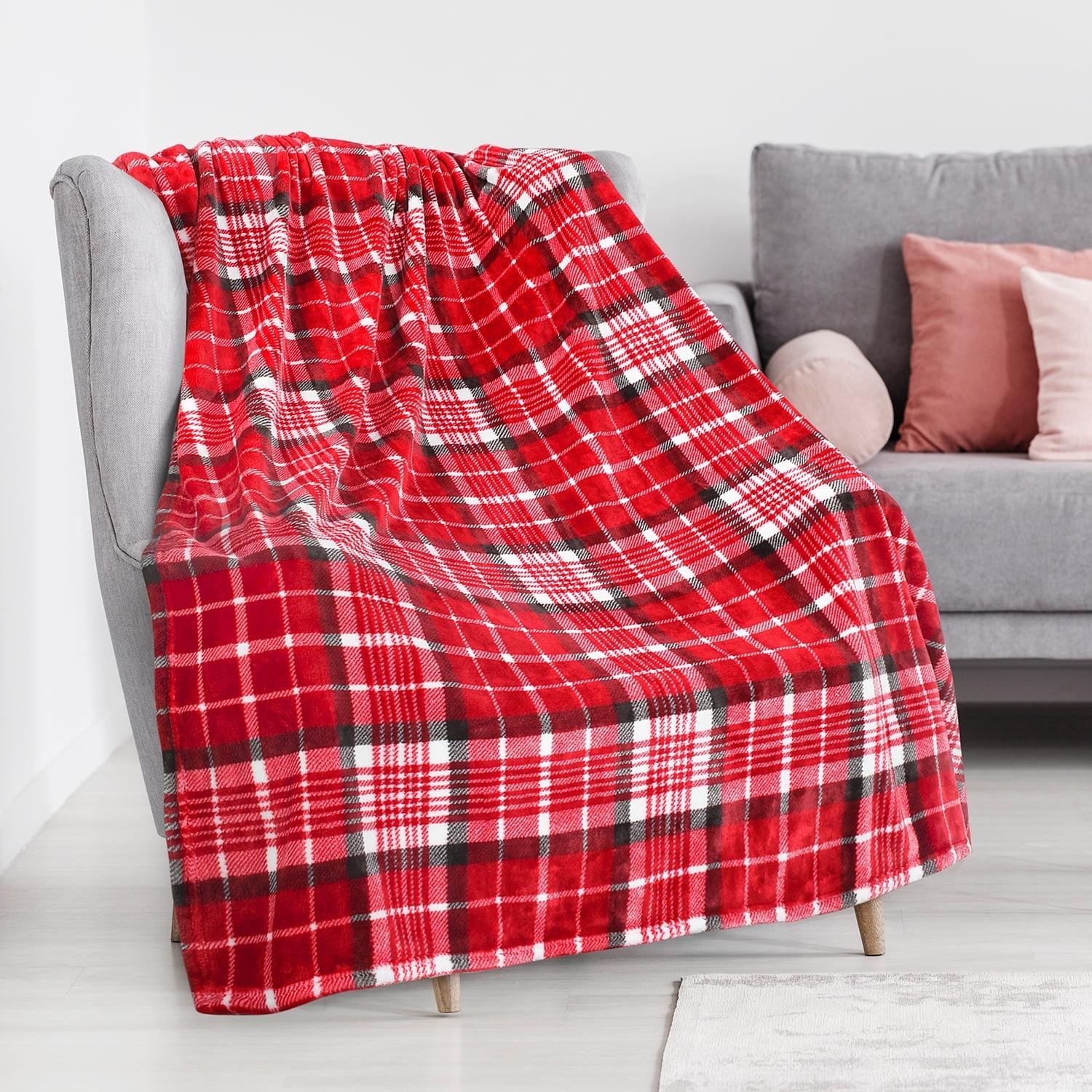 Red Buffalo Plaid Fleece Blanket 50" x 60" Reversible