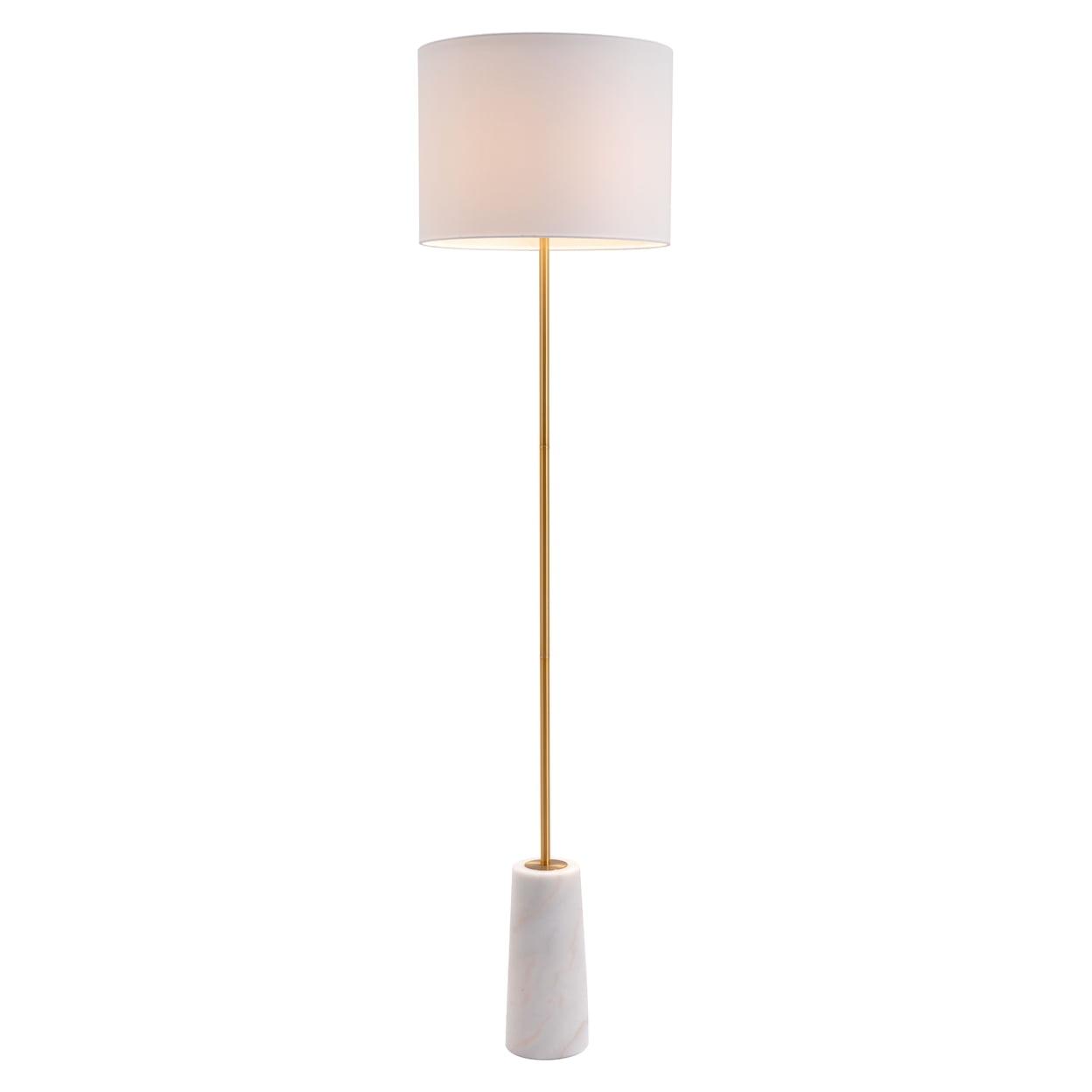 63.0'' White & Brass Traditional Floor Lamp