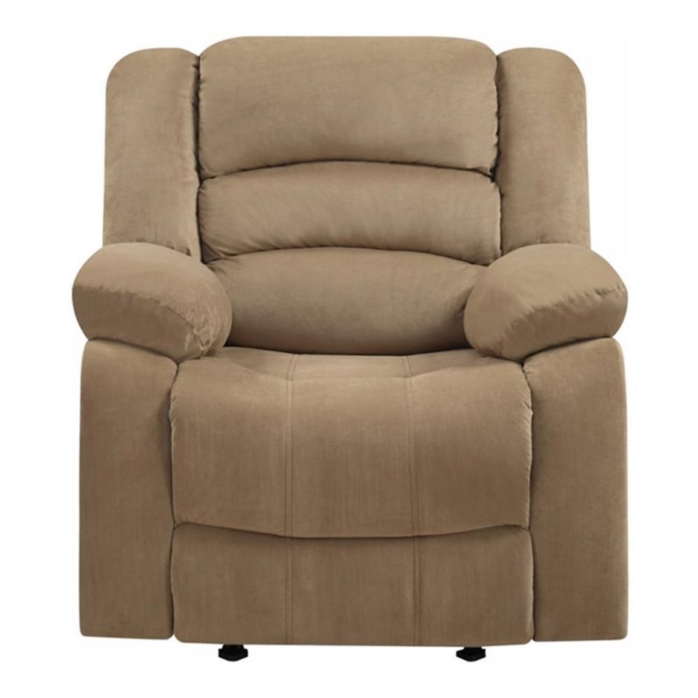 Titan Furnishings Transitional Microfiber Fabric Recliner Chair in Beige