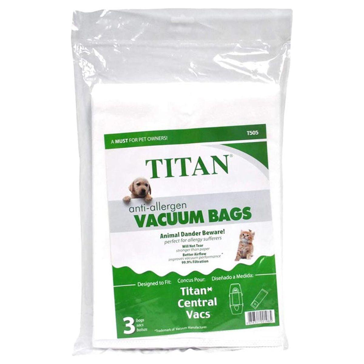 Envirocare Anti Allergen Vacuum Bags Designed To Fit Titan Central Vacuums T505