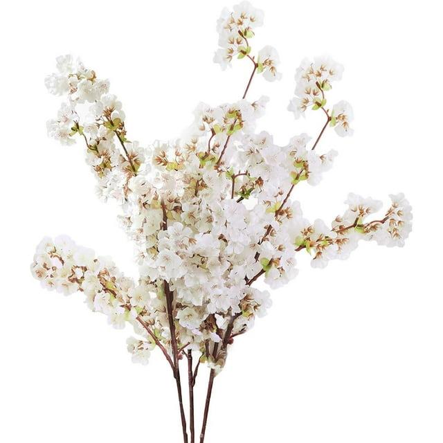 Tkrady Boutique Silk Cherry Blossom Branches, Artificial Cherry Blossom Tree Stems Cherry Flowers Vase Arrangements for Wedding Home Decor, Set of 3