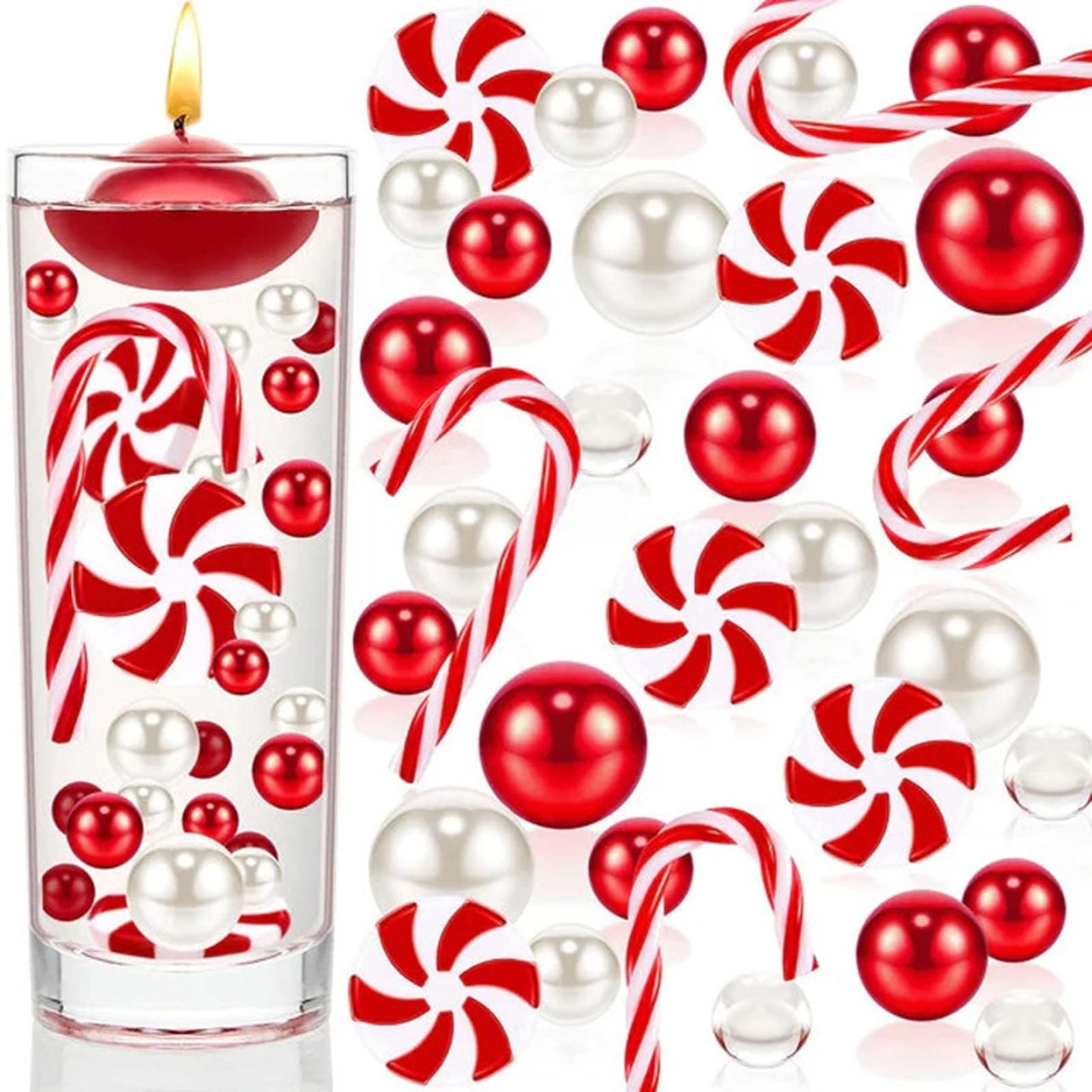 Christmas Candy Cane Red and White Water Bead Table Scatter