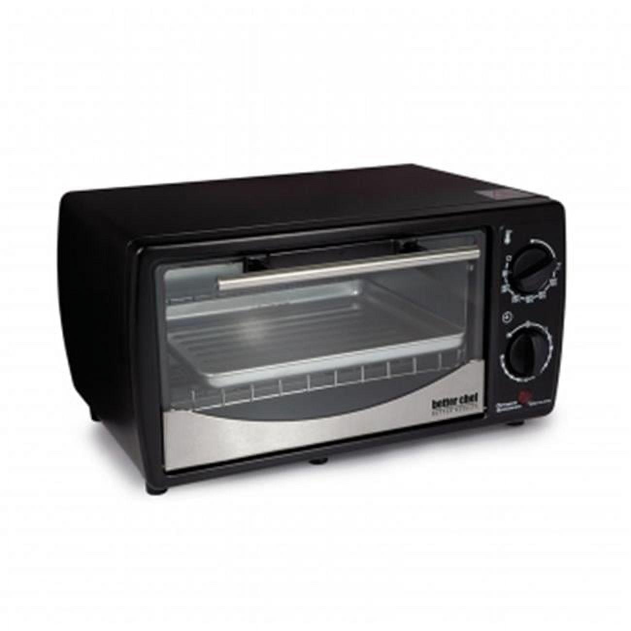 Better Chef 9 Liter Toaster Oven Broiler in Black With Stainless Stell Front