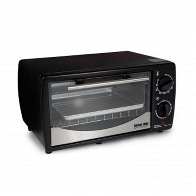 Better Chef 9 Liter Toaster Oven Broiler in Black With Stainless Stell Front