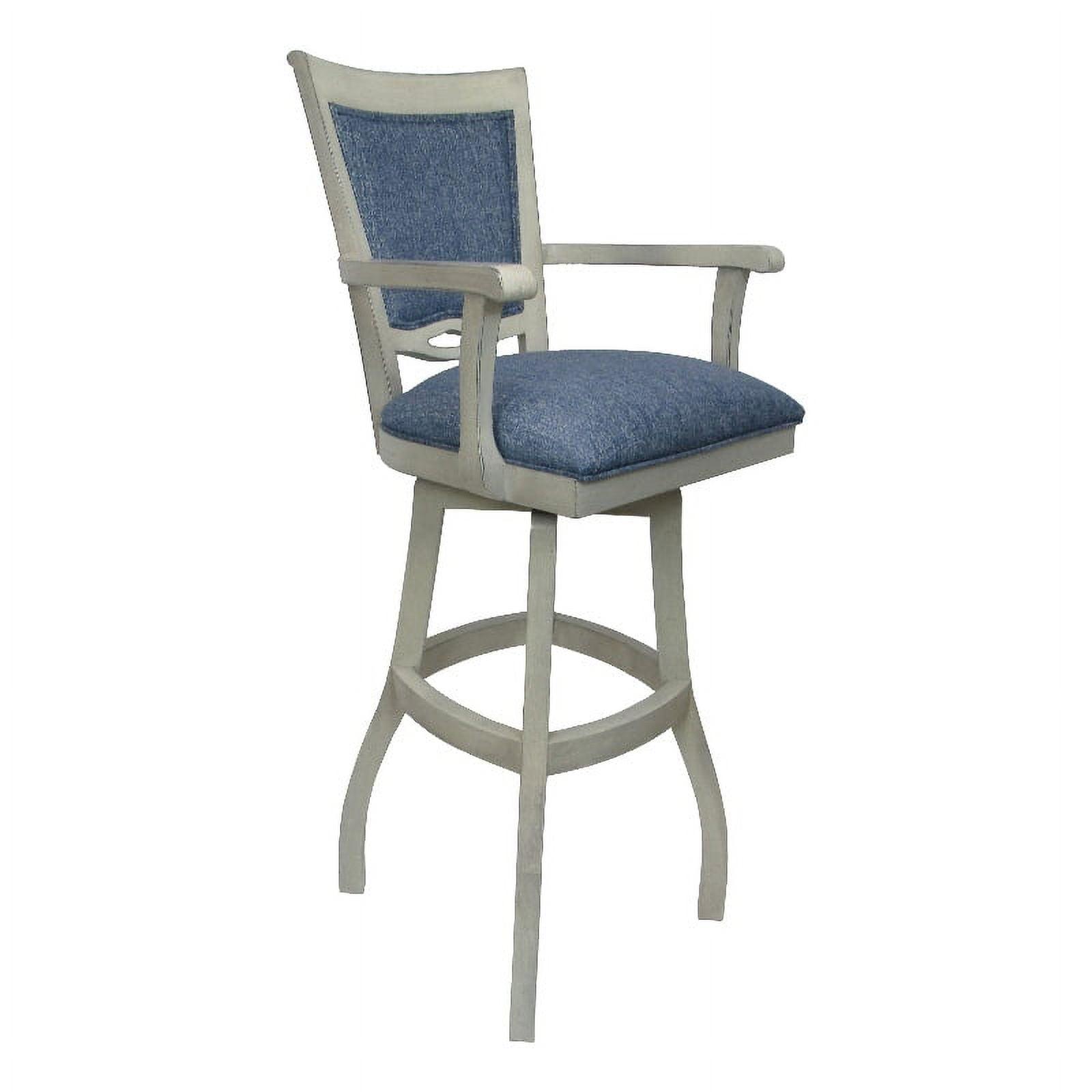 Kokomo Azure 34" Swivel Extra Tall Wood Bar Stool with Arms