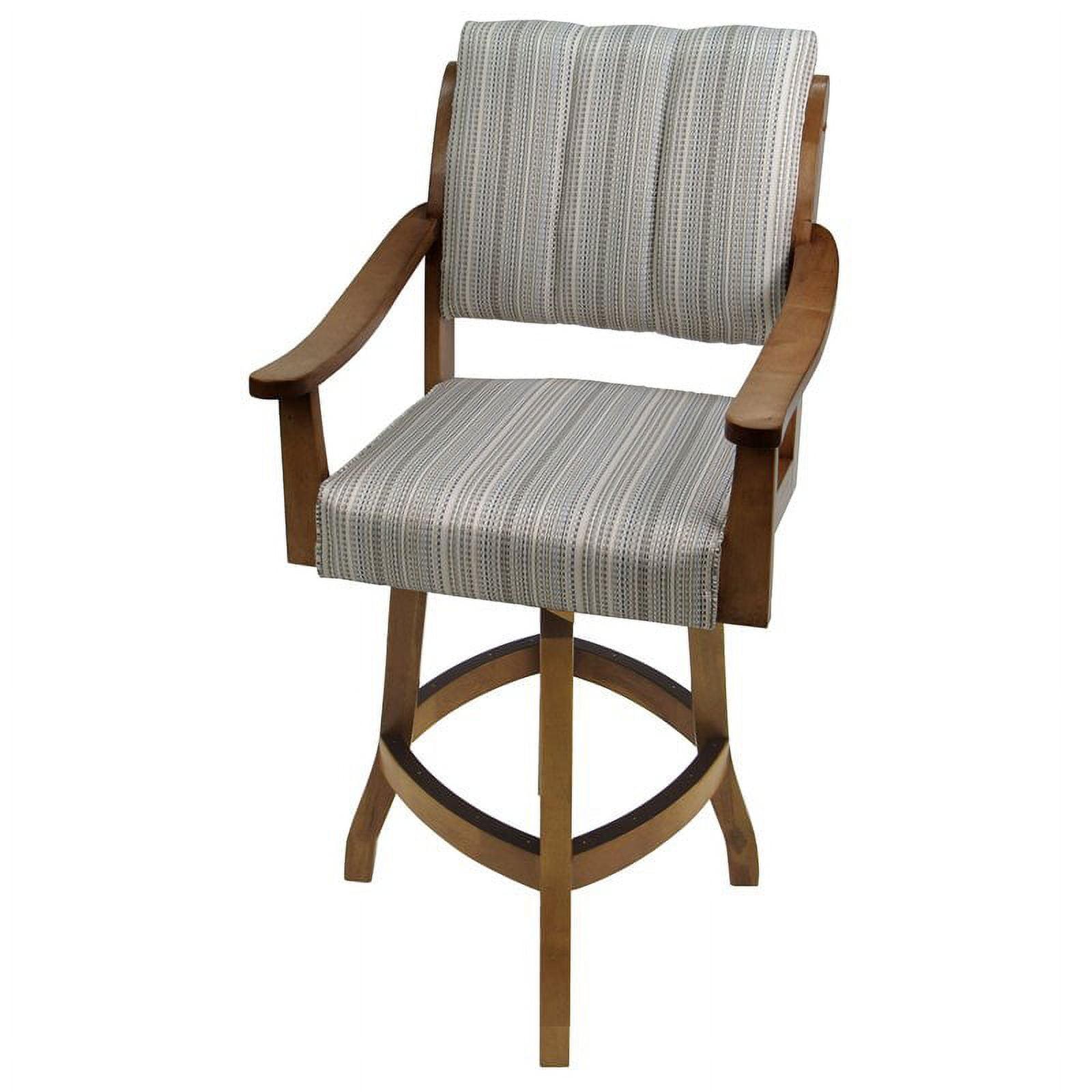 Elegant Walnut Swivel Counter Stool with Custom Upholstery