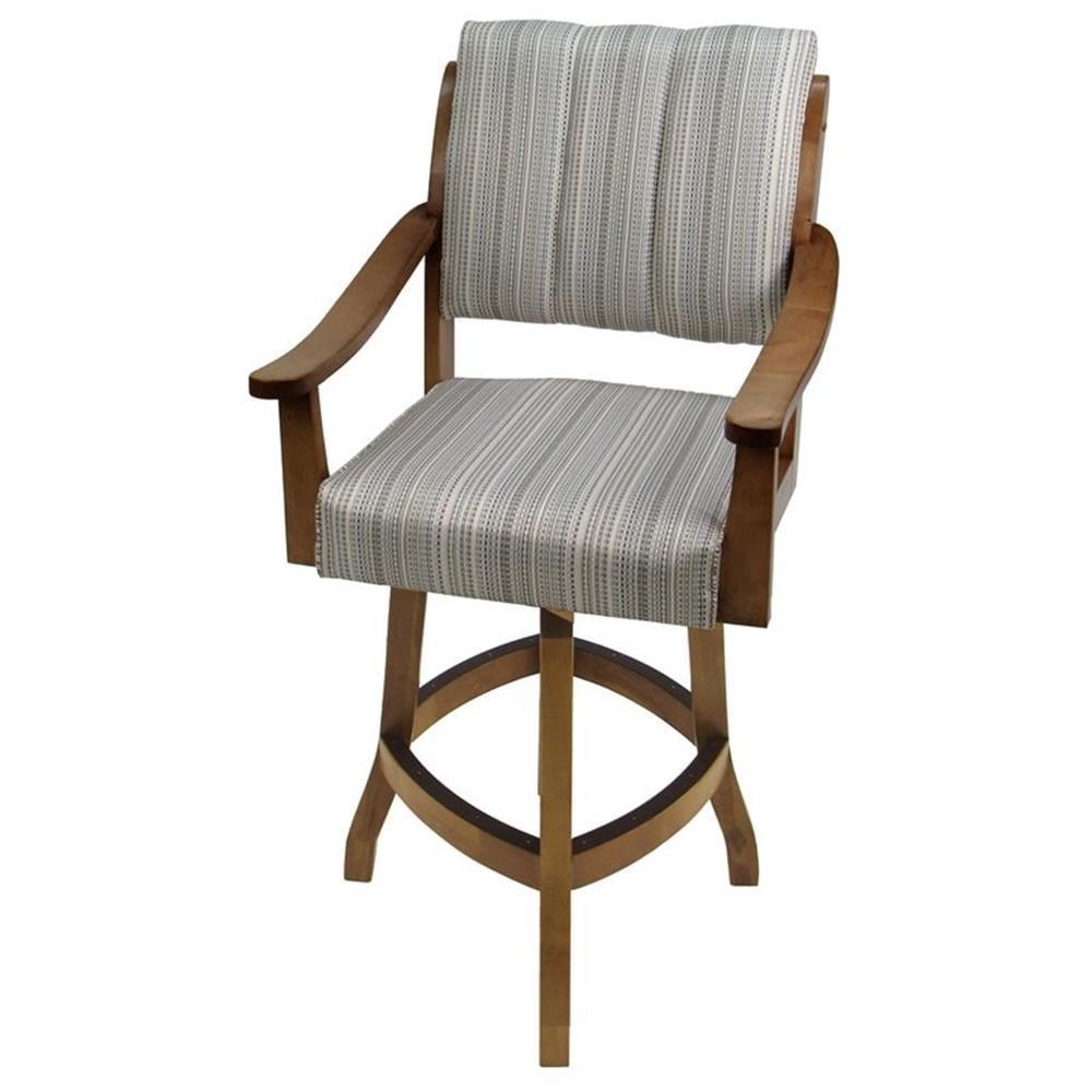 Swivel Upholstered Counter Stool with Solid Wood Frame