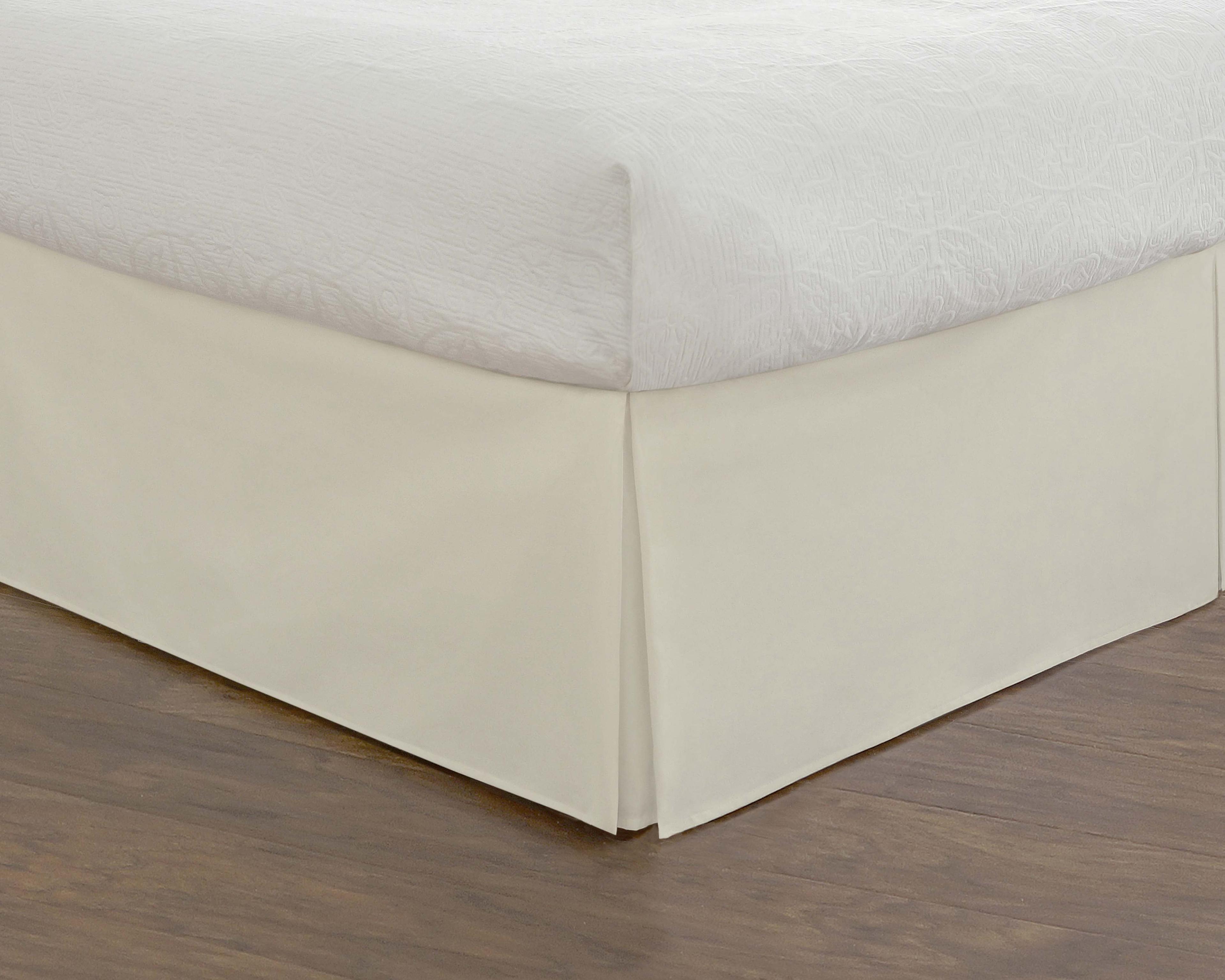 Off-White Cotton Blend Queen Bed Skirt with Split Corners