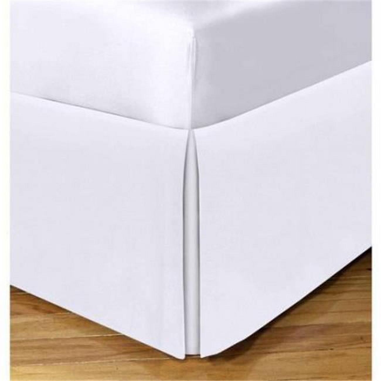 White Cotton Blend Twin XL Bed Skirt with 14-inch Drop