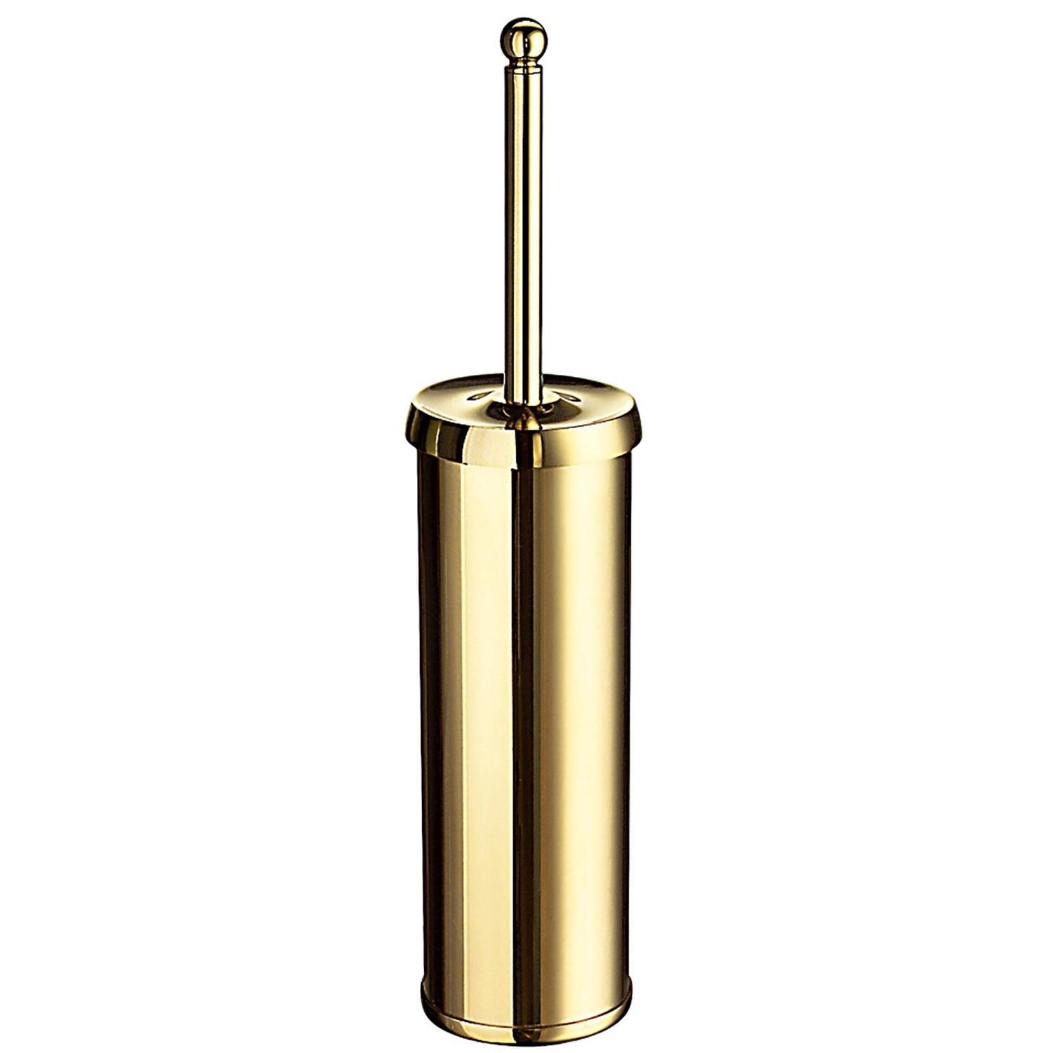 Polished Brass Freestanding Toilet Brush and Holder