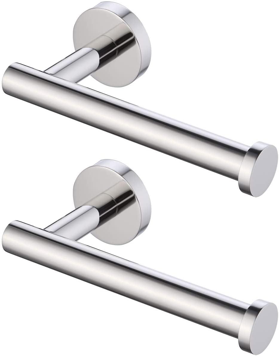 2 Pack Polished Chrome Toilet Paper Holders Wall Mount, Durable SUS304 Stainless Steel, Modern Toilet Paper Hangers for Bathroom