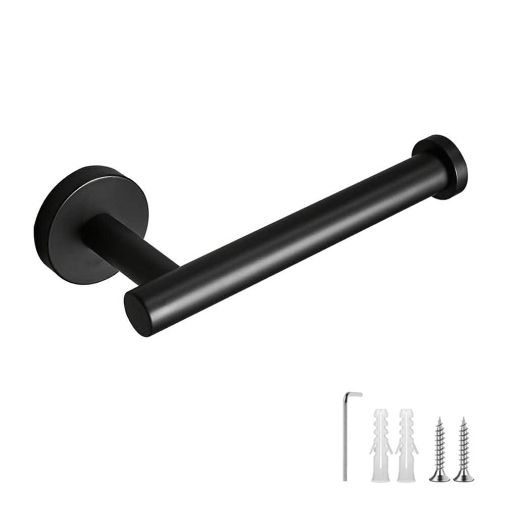 Black Toilet Paper Holder SUS304 Stainless Steel, Modern Round Tissue Roll Holders Wall Mount, Toilet Paper Roll Dispenser Bathroom Holder for Kitchen Washroom