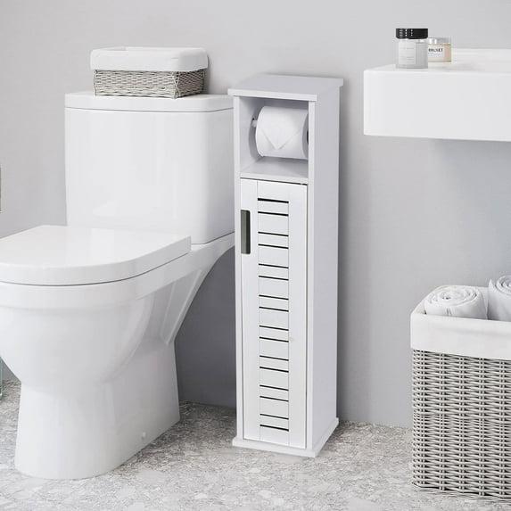 Evideco Miami White Toilet Paper Storage Cabinet with Dispenser, Compact