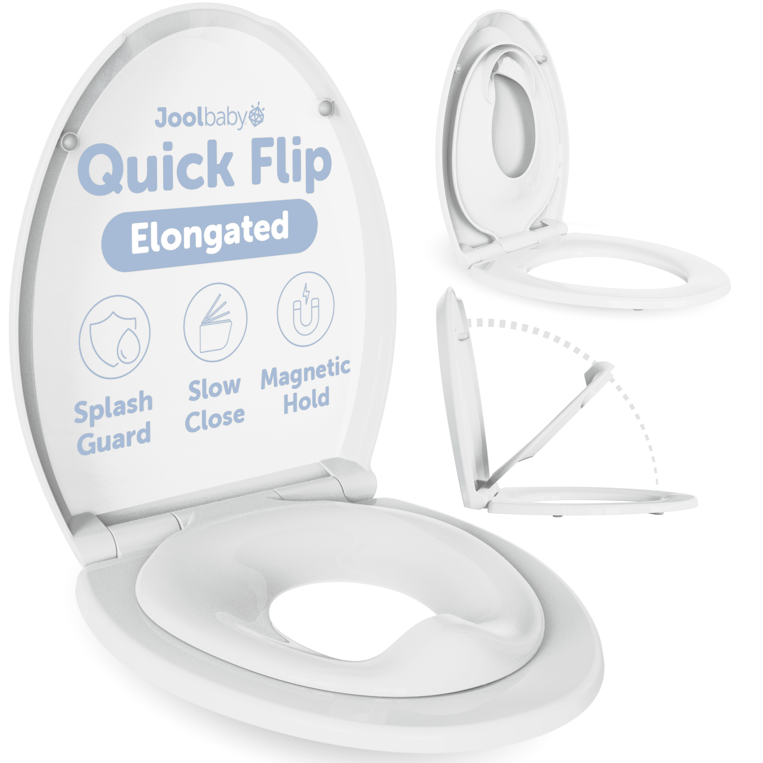 JOOL BABY Quick Flip Toilet Seat with Built-In Potty Training Seat - Elongated