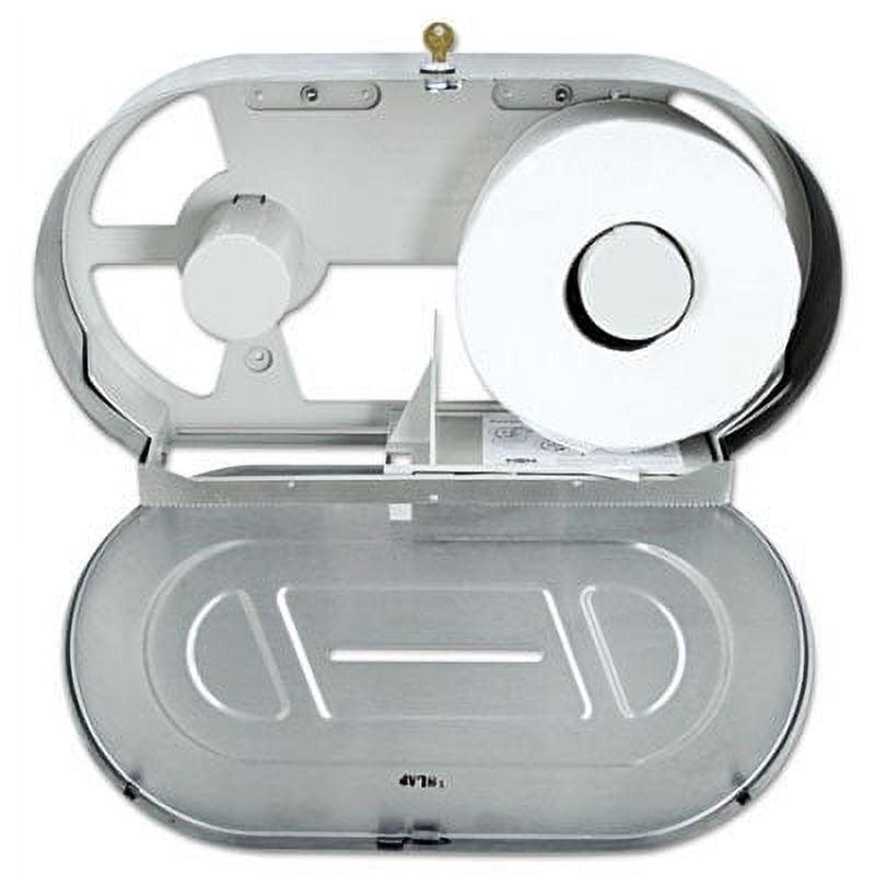 Bobrick B-2892 Toilet Tissue 2 Roll Dispenser, Stainless Steel,jumbo,20 13/16 X 5 5/16 X 11 3/8