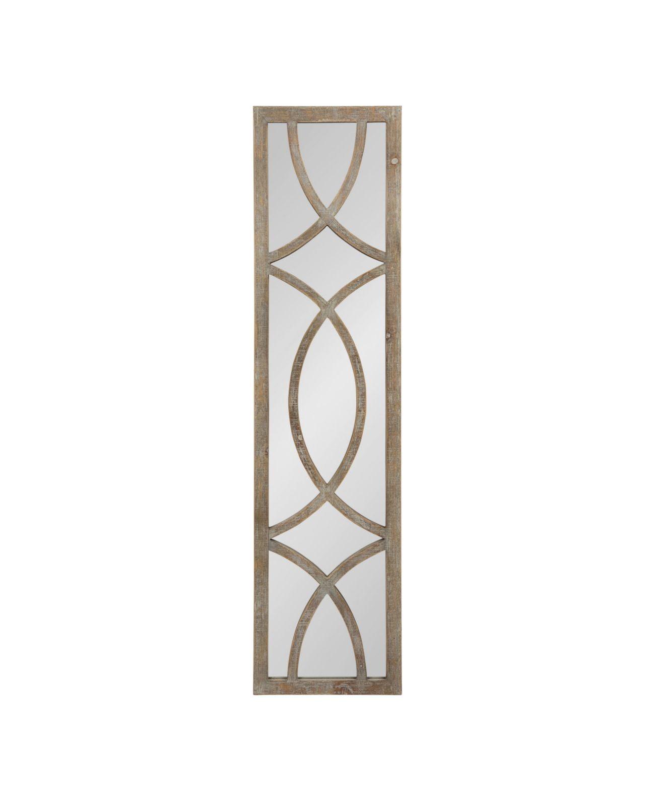 12" x 47" Tolland Wood Panel Wall Mirror Brown - Kate and Laurel