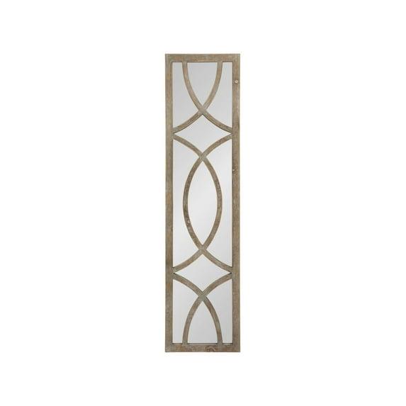 12" x 47" Tolland Wood Panel Wall Mirror Brown - Kate and Laurel
