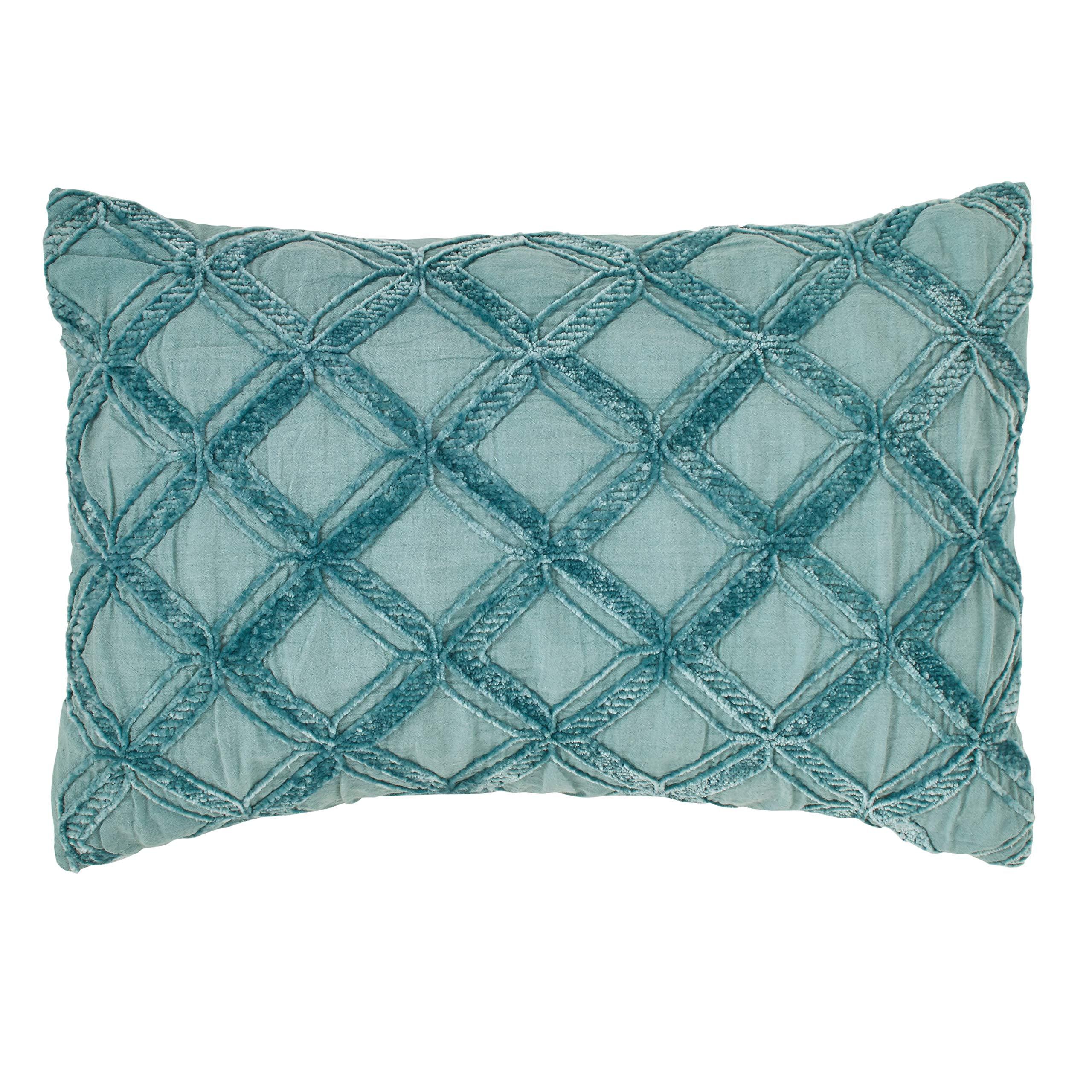 Tommy Bahama Island Essentials Chenille Diamond Blue Throw Pillow