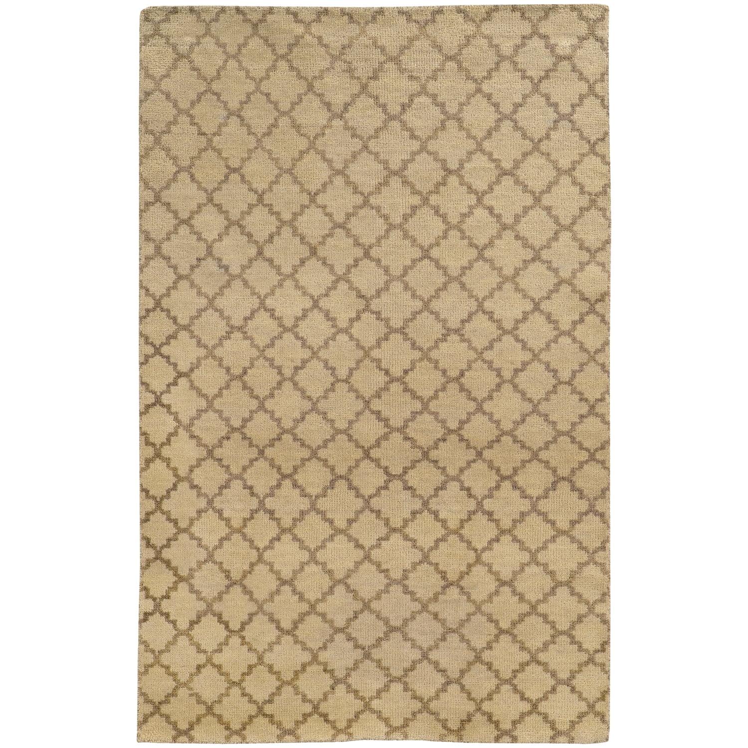 Maddox Geometric Hand-Knotted Wool Beige/Stone Area Rug