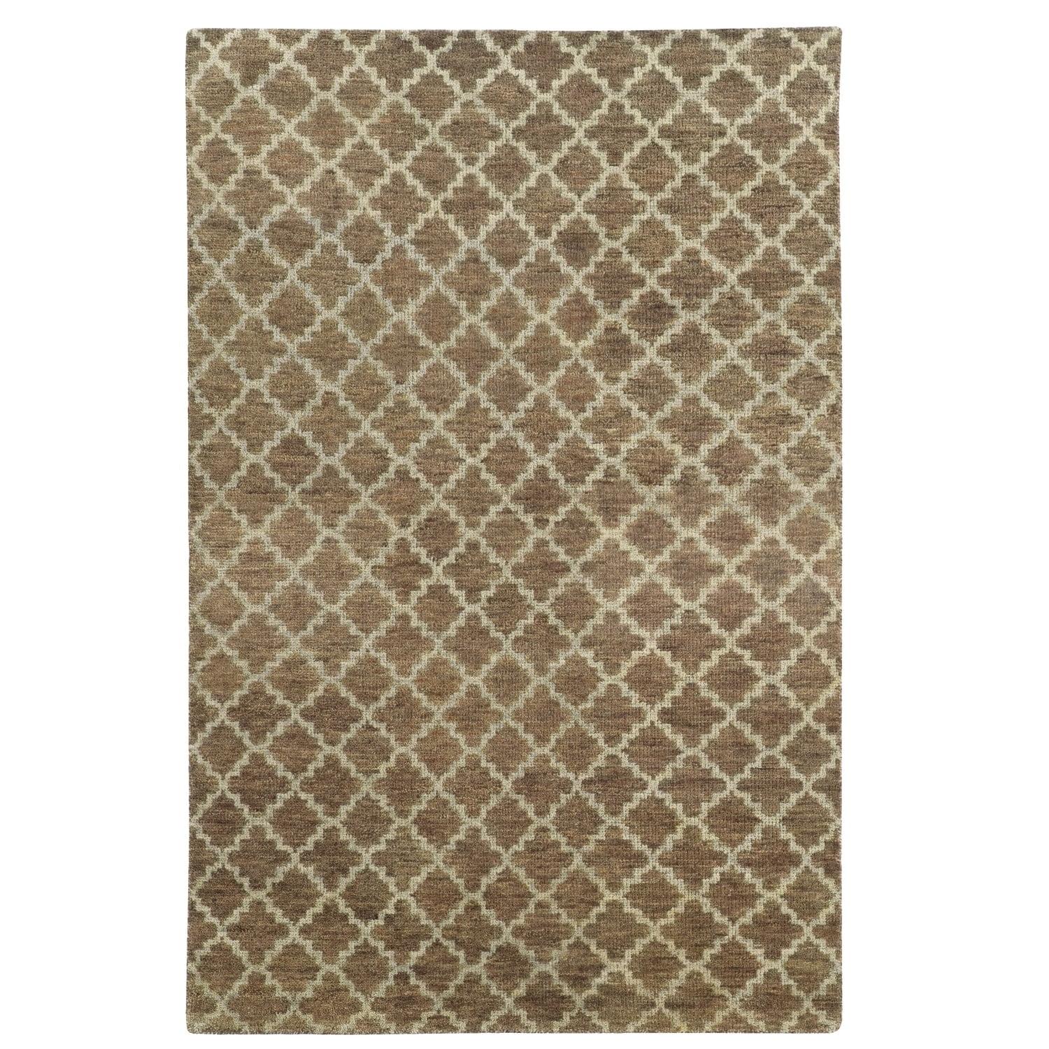 Maddox Geometric Hand-Knotted Wool Brown/Beige Area Rug