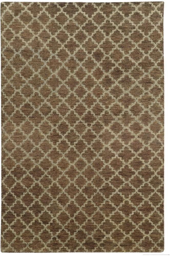 Maddox Geometric Hand-Knotted Wool Brown/Beige Area Rug