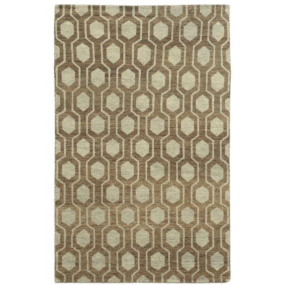 Maddox Geometric Hand-Knotted Wool Brown/Beige Area Rug