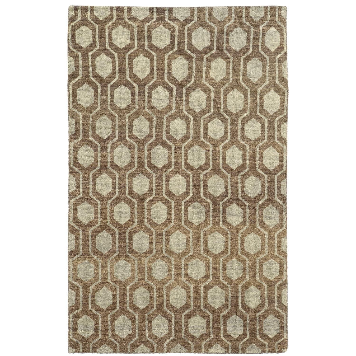 Tommy Bahama Maddox Area Rug 56504 Brown Oval Hexagons 5' x 8' Rectangle