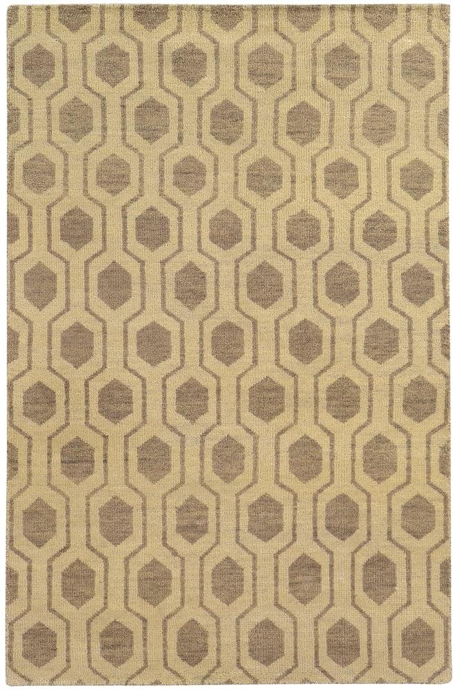 Maddox Geometric Hand-Knotted Wool Beige/Stone Area Rug
