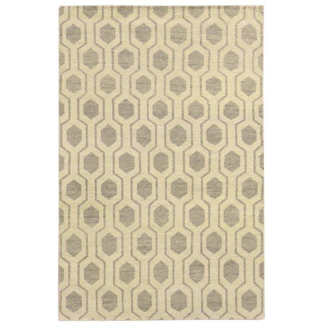Maddox Geometric Hand-Knotted Wool Beige/Stone Area Rug