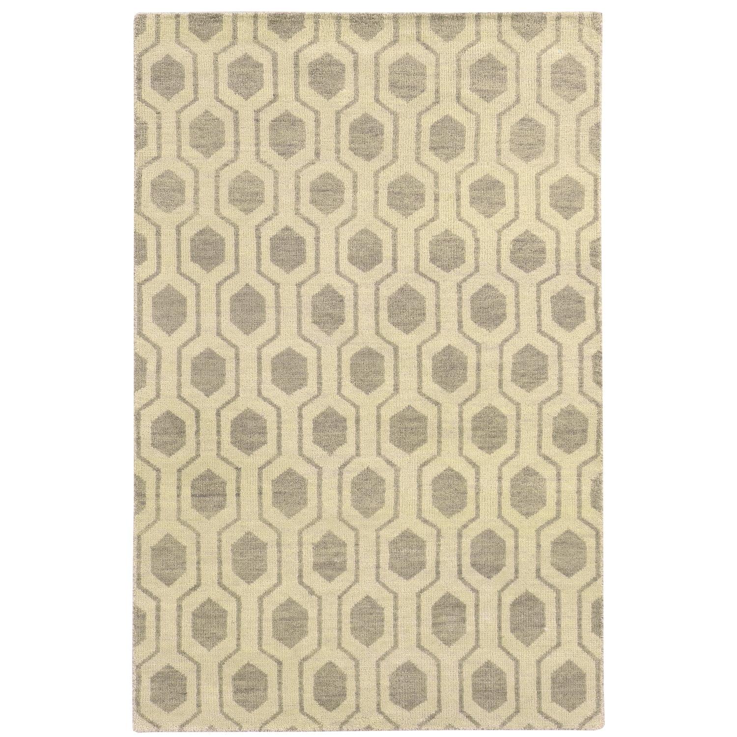 Maddox Geometric Hand-Knotted Wool Beige/Stone Area Rug