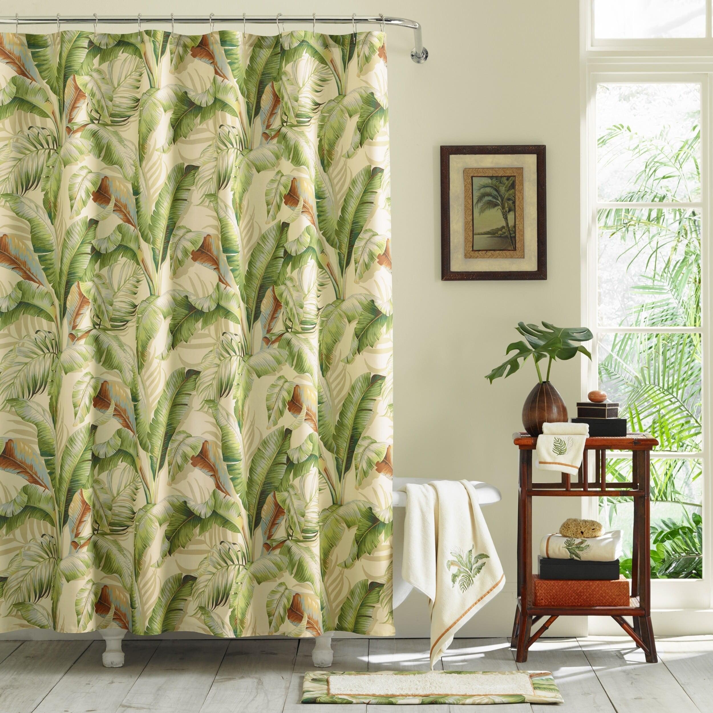 Tommy Bahama Home Palmiers Cotton Floral Shower Curtain