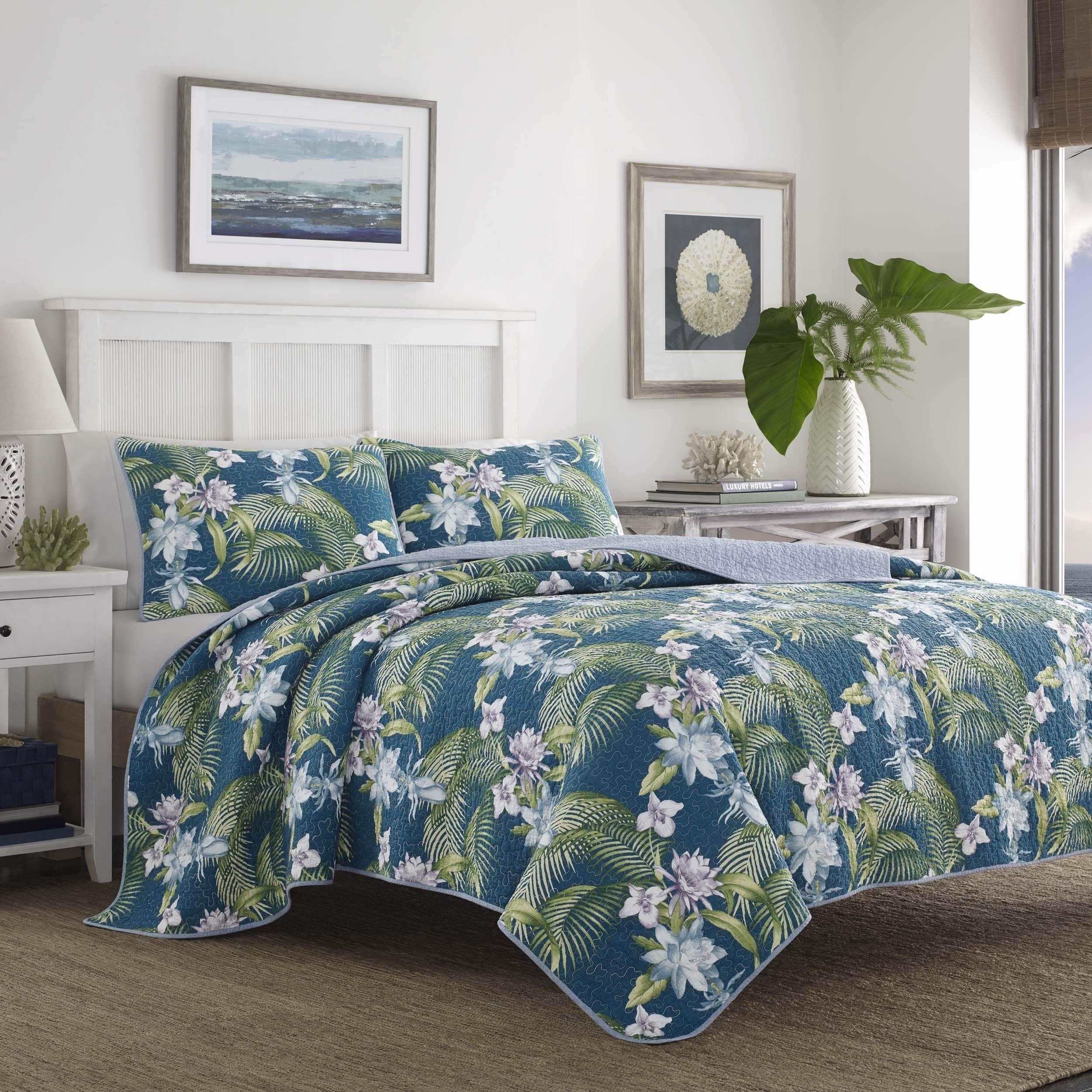 Coastal Breeze Full/Queen Blue Cotton Reversible Quilt Set