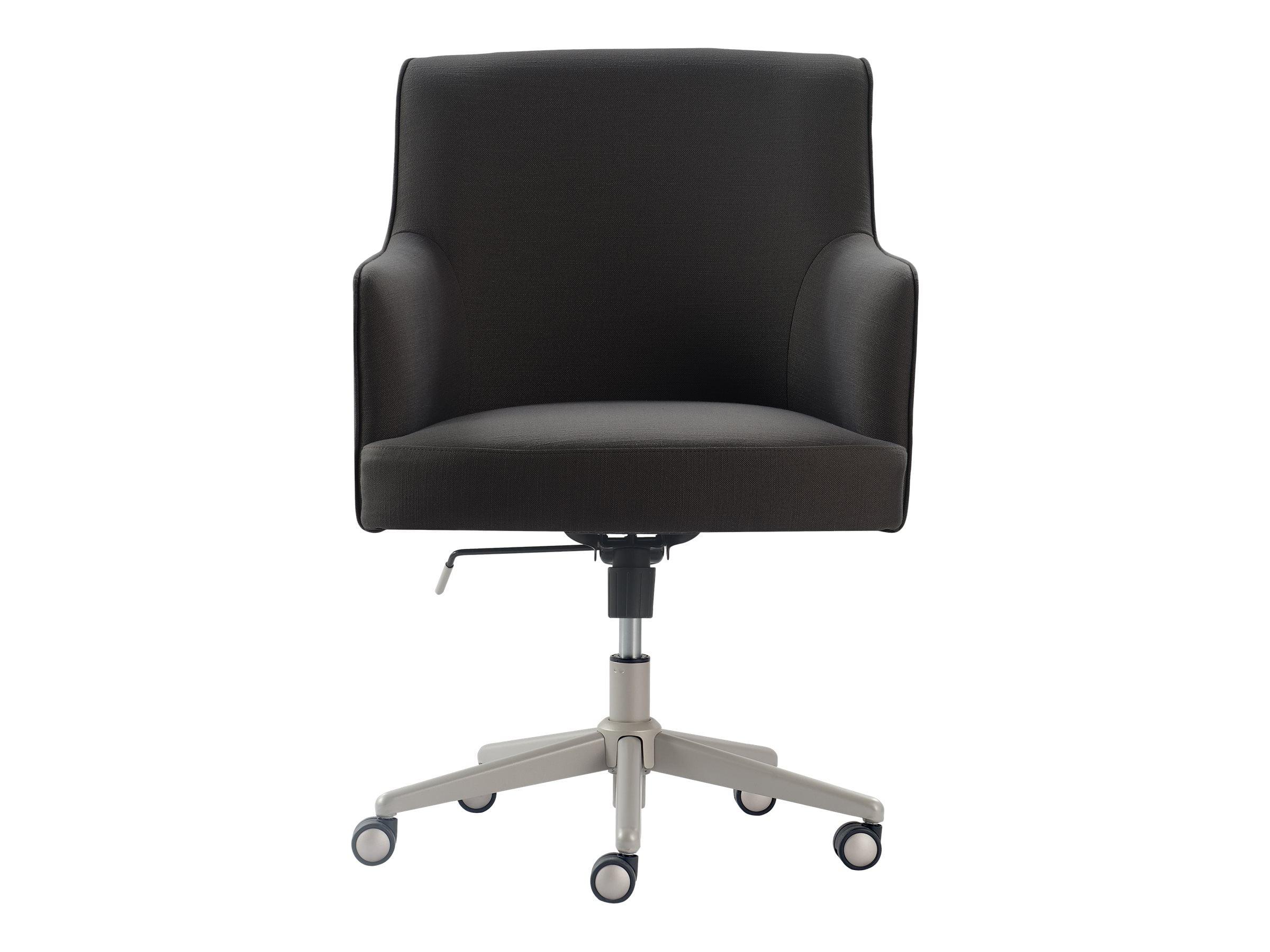 Gray High Back Leather and Fabric Executive Swivel Chair