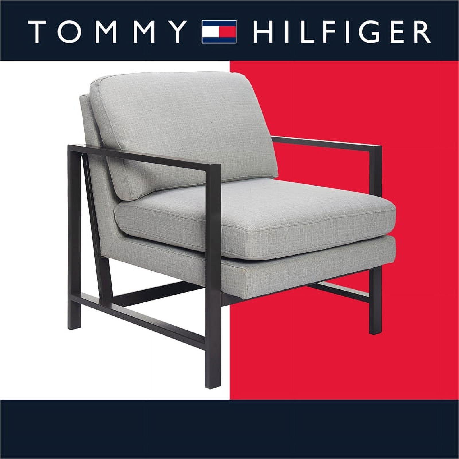 Tommy Hilfiger Russell Square Metal Frame Accent Chair, Mid-Century Modern, Medium-Soft Pillow Back