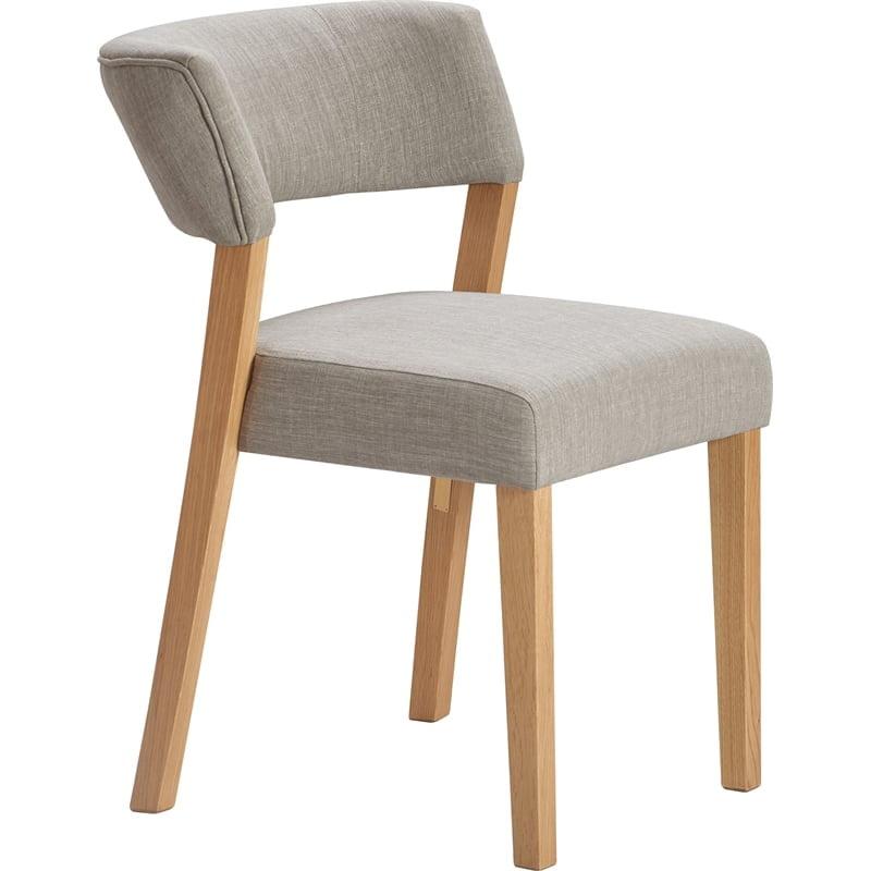 Gray Upholstered Oak Wood Dining Chair Set of 2